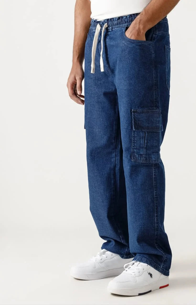 Men’s Relaxed Fit Cargo Denim Jogger Pants