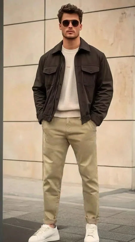 Men’s Slim Fit Cotton Drawstring Trousers