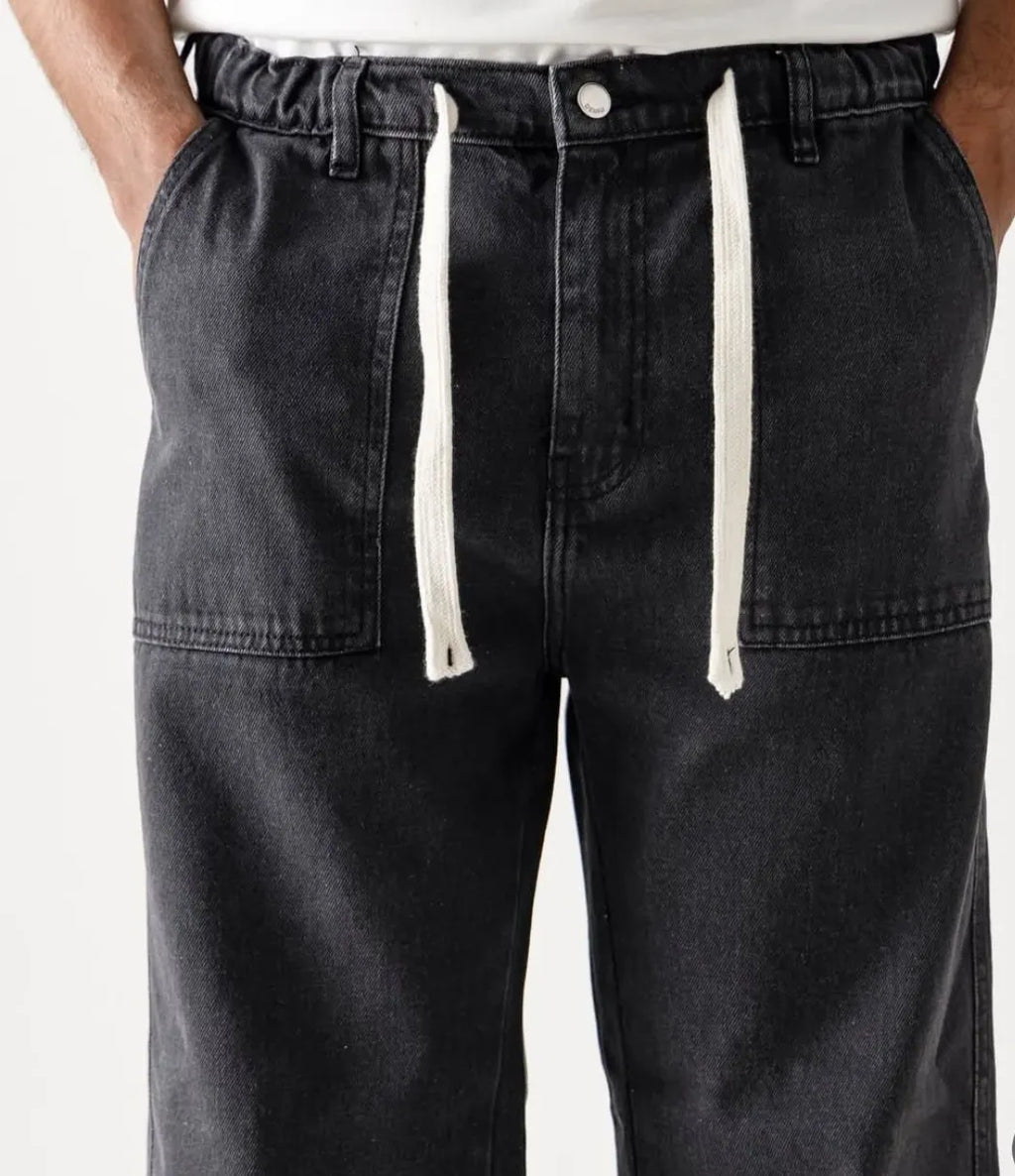 Men's Relaxed Fit Drawstring Denim Pants