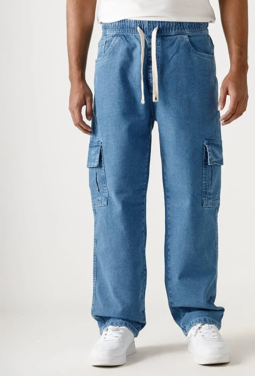 Men’s Relaxed Fit Cargo Denim Jogger Pants