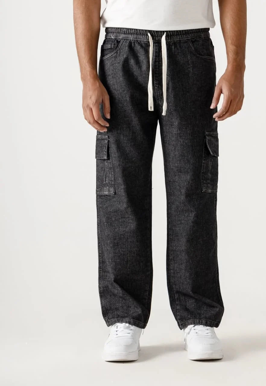 Men’s Relaxed Fit Cargo Denim Jogger Pants